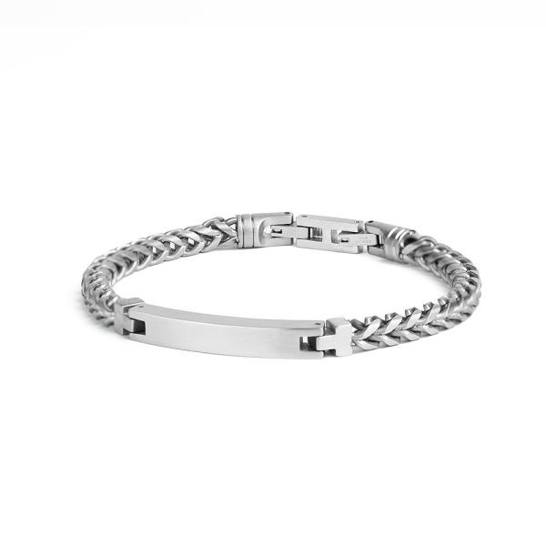 5mm Fuchsschwanz-Armband aus Edelstahl mit Silber-Finish - Opus Silver